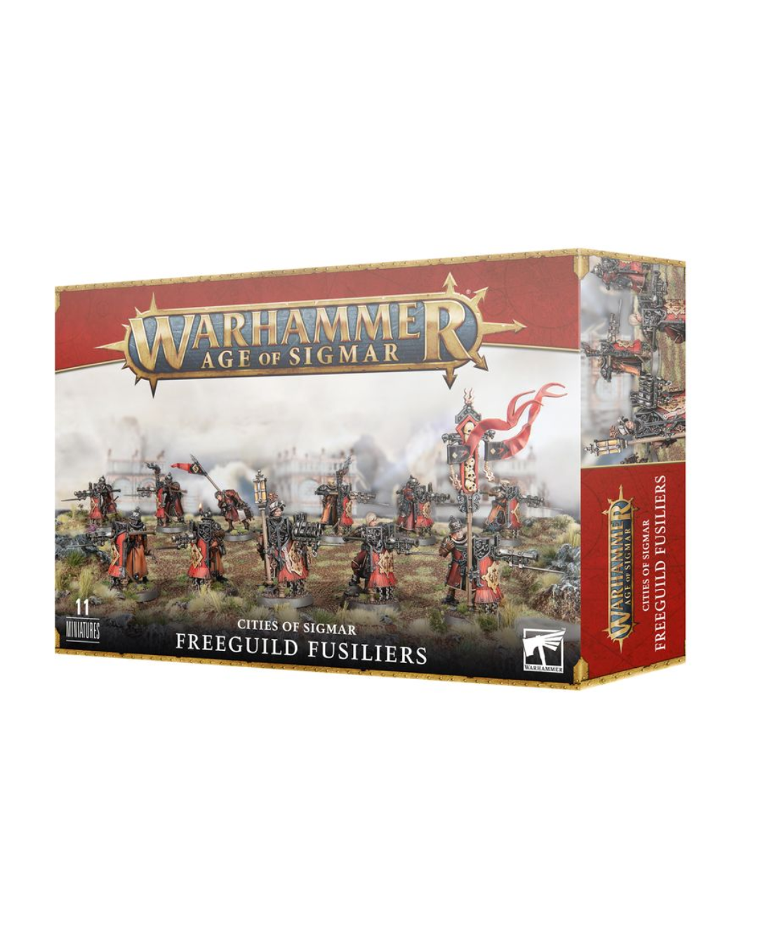 Warhammer Age of Sigmar - Citiesof Sigmar Freeguild Fusiliers kit in front of plain white background