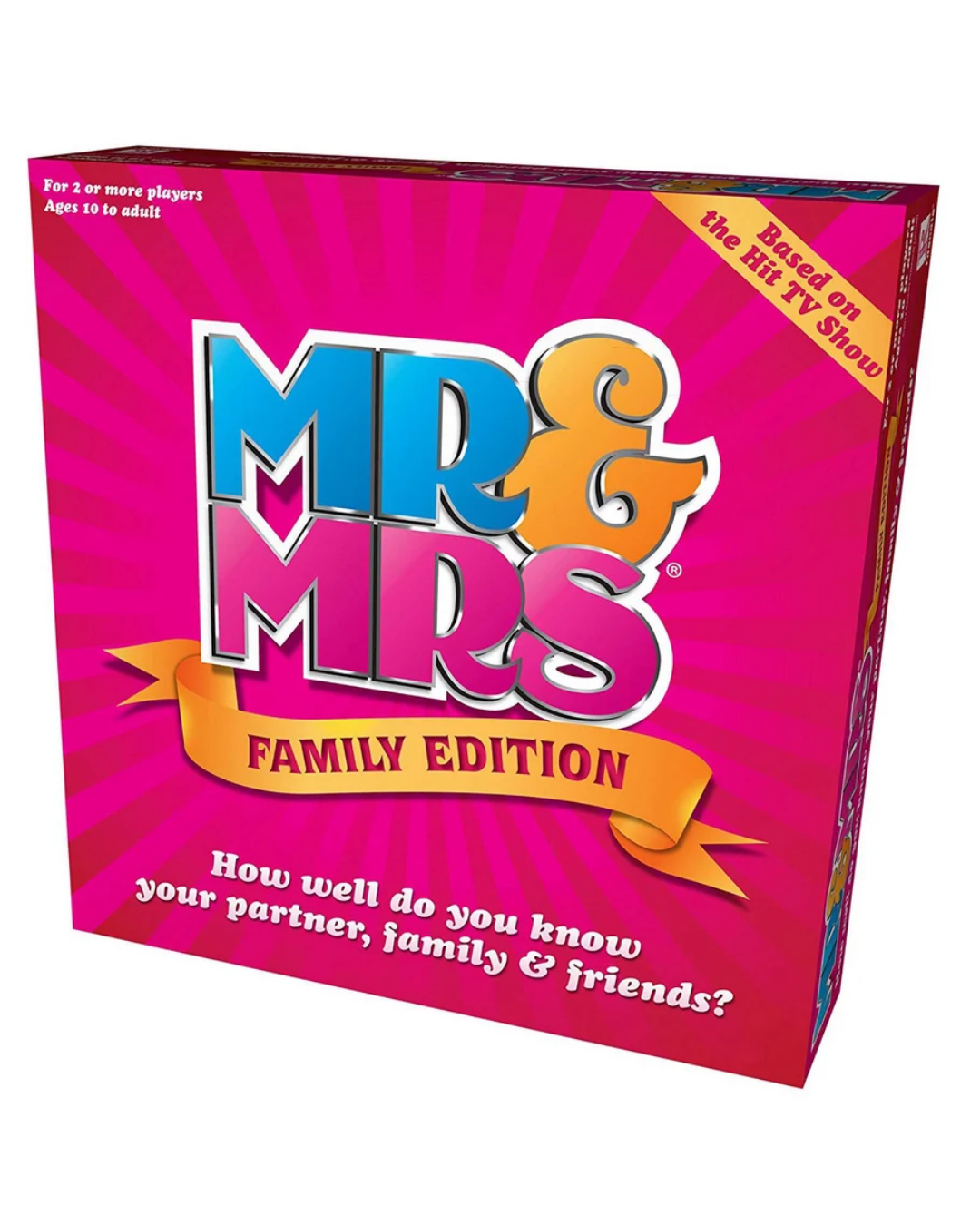 Mr. & Mrs. board game in front of a plain white background