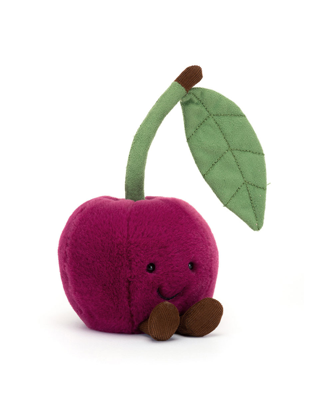 cherry jellycat amusable in front of plain white backgroound