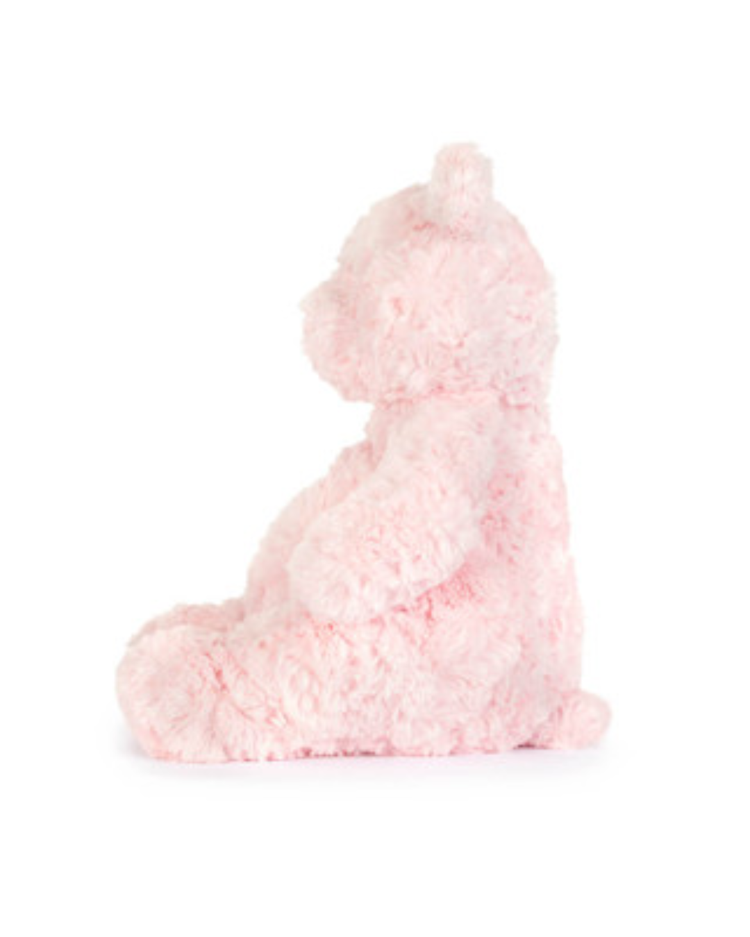 Pink plush toy on a white background
