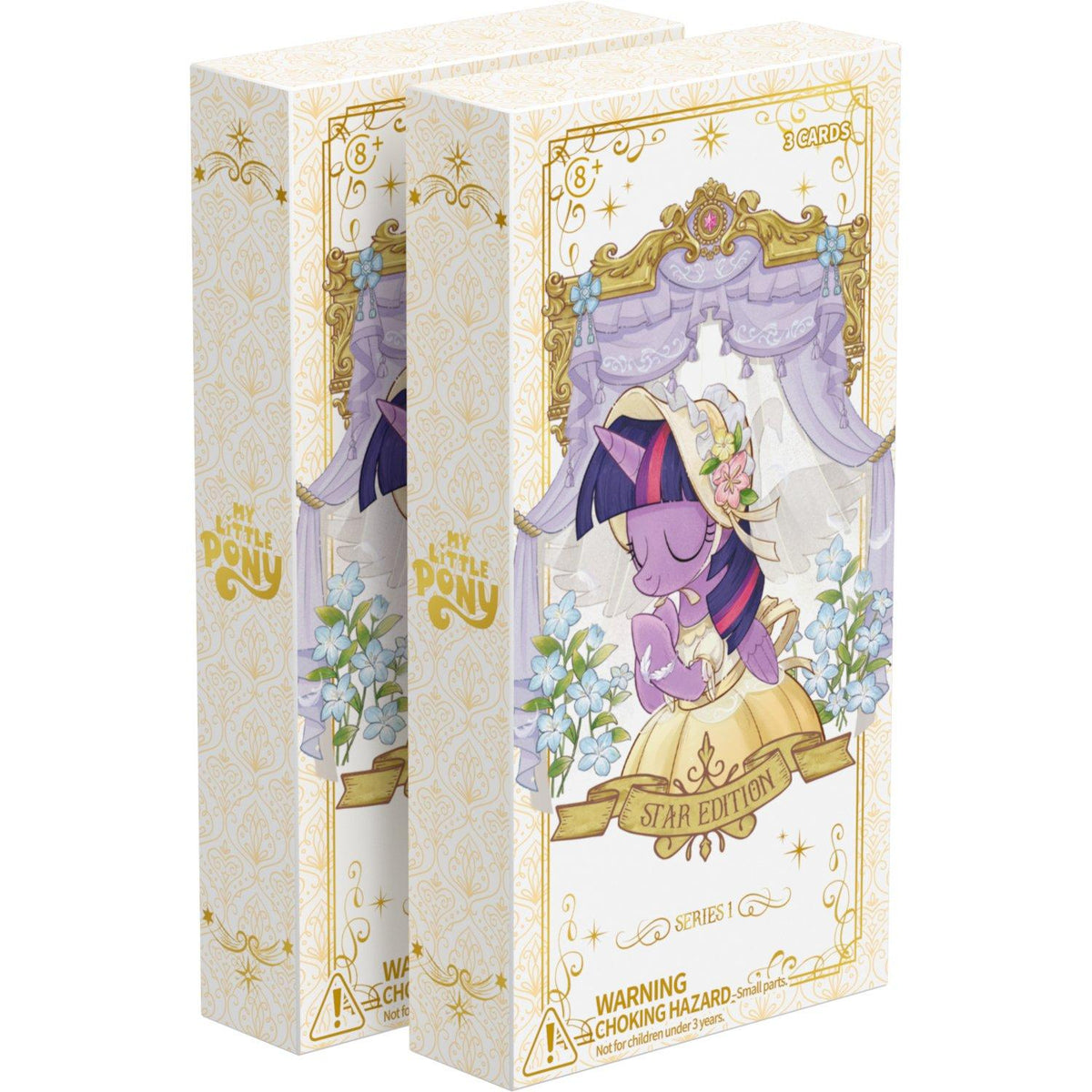 Two My Little Pony: Friendship is Magic Series 1 Star Edition card boxes standing upright on a white background.