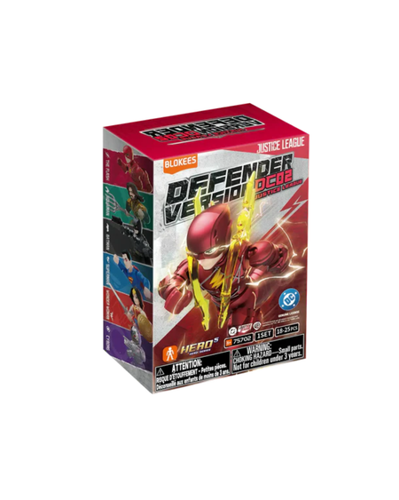 A boxed toy with 'Justice League' branding, shown on a plain white background.