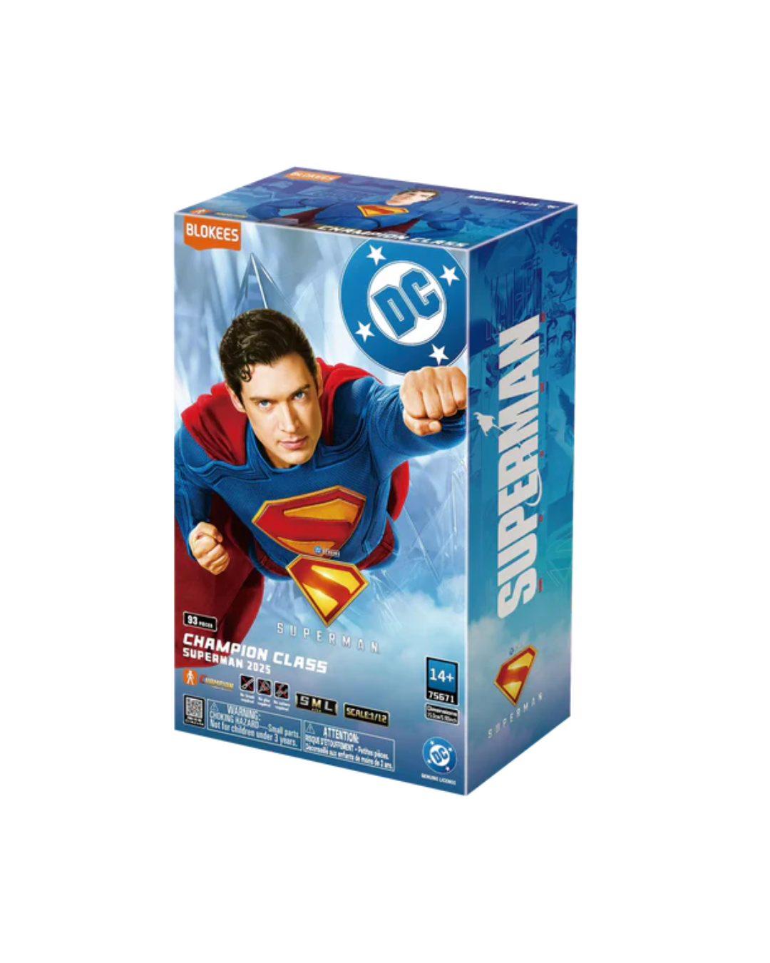 Superman: The Movie - Champion Class Deck box by Blokeez, featuring Superman on the front cover with DC branding and blue icy background artwork.