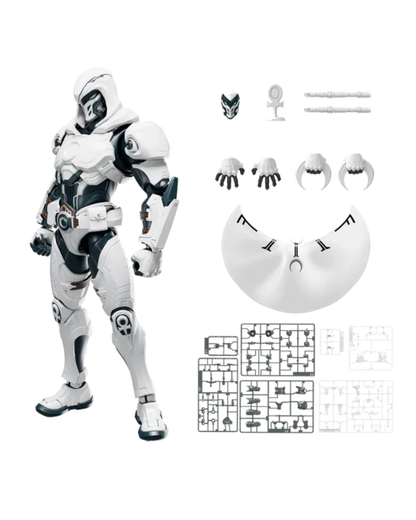 Moon Knight figure shown with multiple interchangeable parts and accessories on a plain white background.