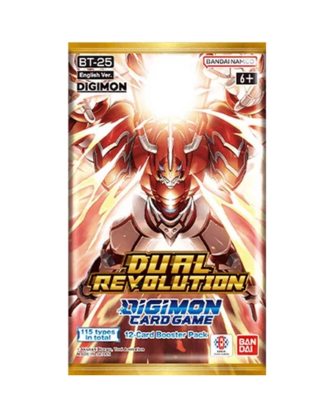 digimon dual revolution tcg booster pack in front of plain white background