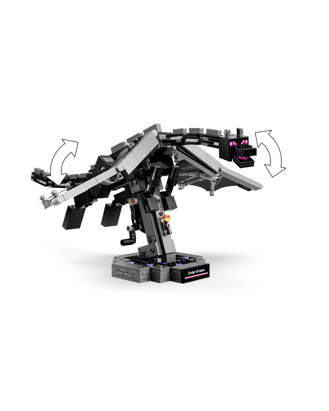 LEGO 21595 The Ender Dragon V92 in front white background showing movable wings
