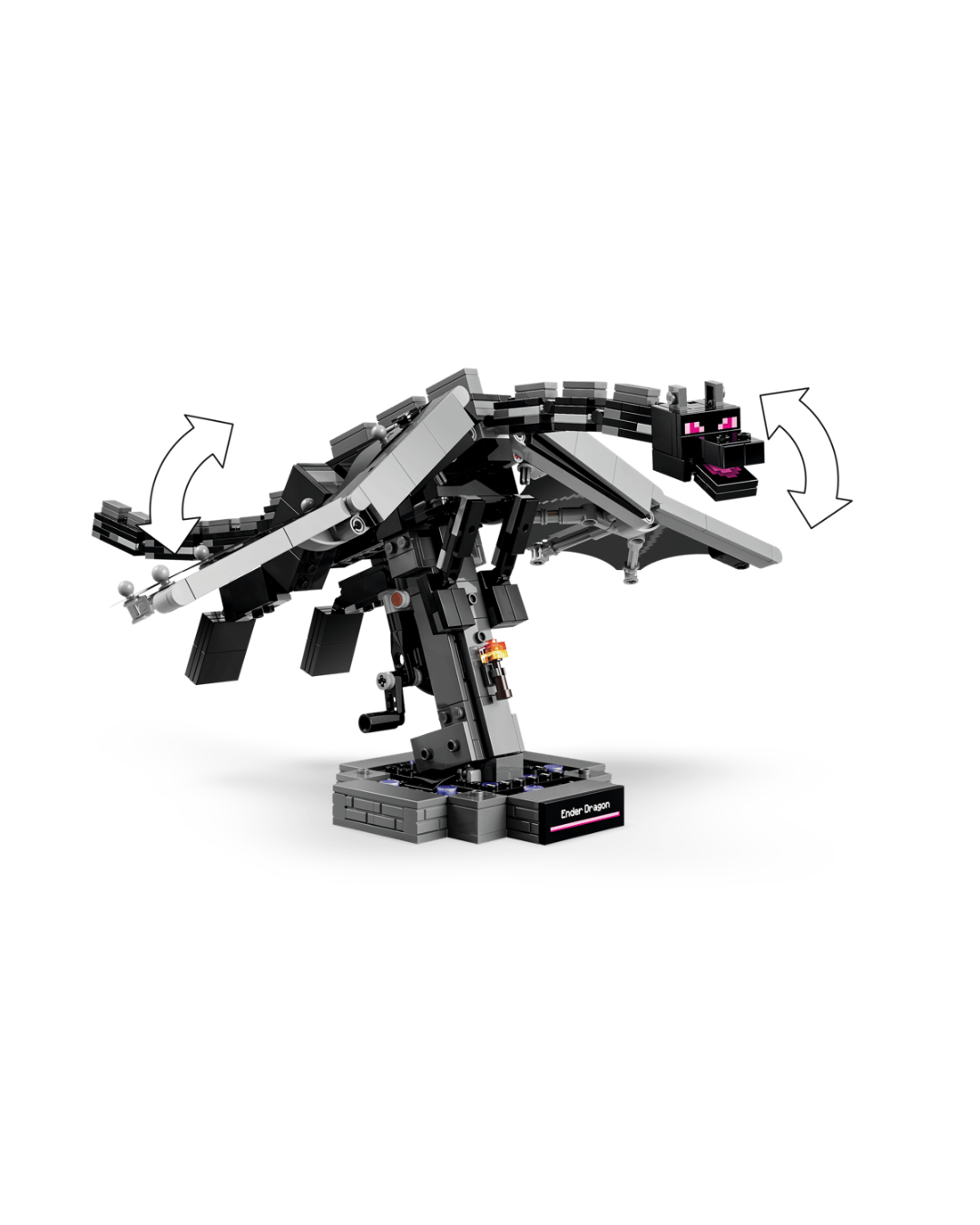 LEGO 21595 The Ender Dragon V92 in front white background showing movable wings