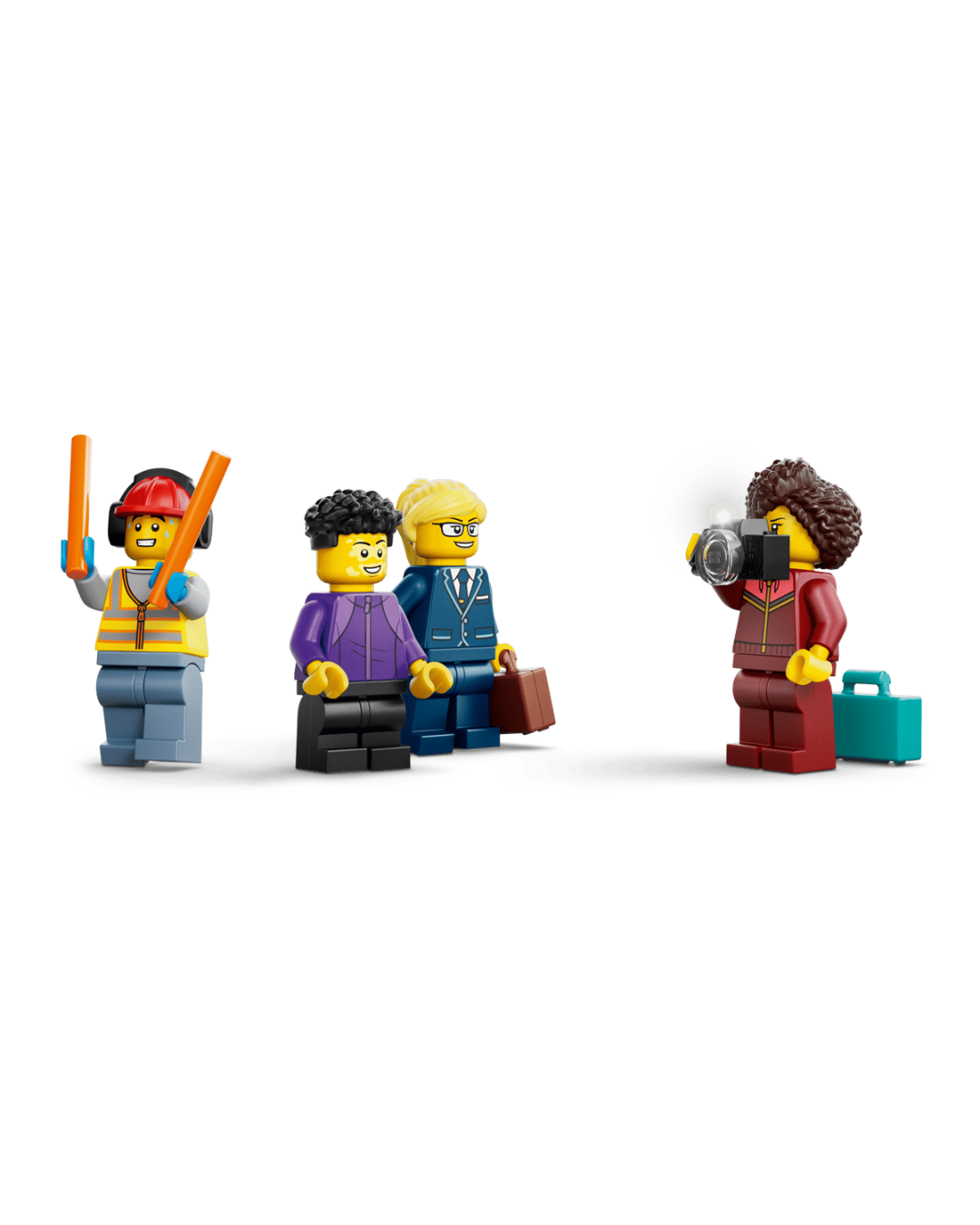 LEGO 60492 Passenger Jet minifigures in front of white background