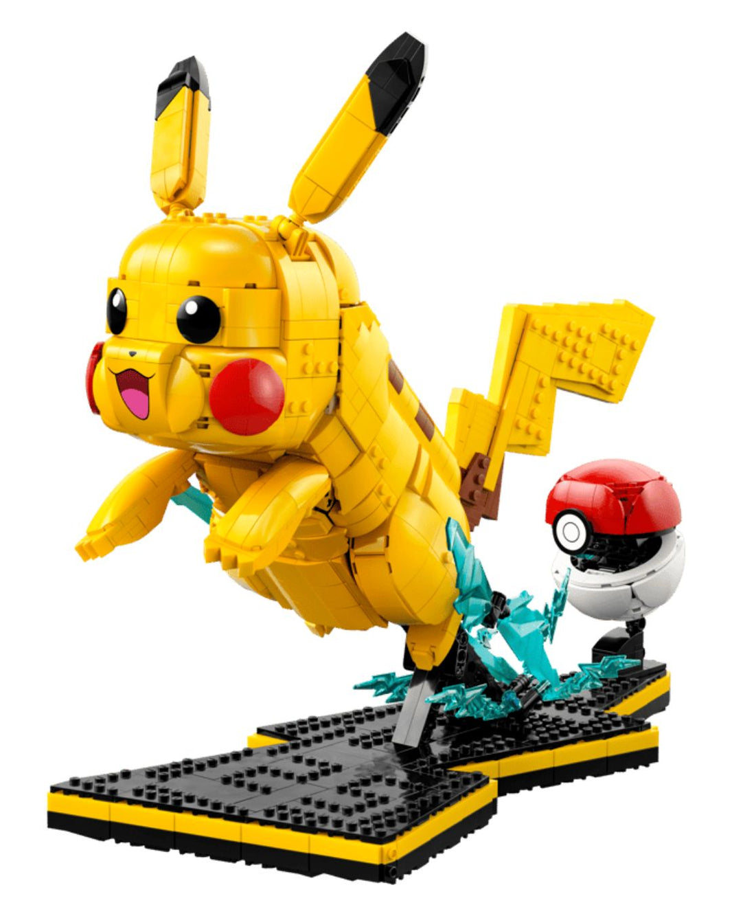 Toy figure of Pikachu from Pokémon on a white background