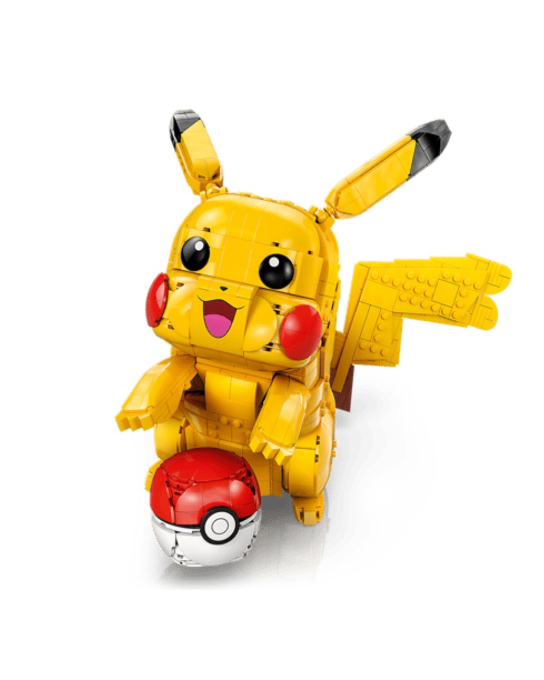 Toy figure of Pikachu from Pokémon on a white background