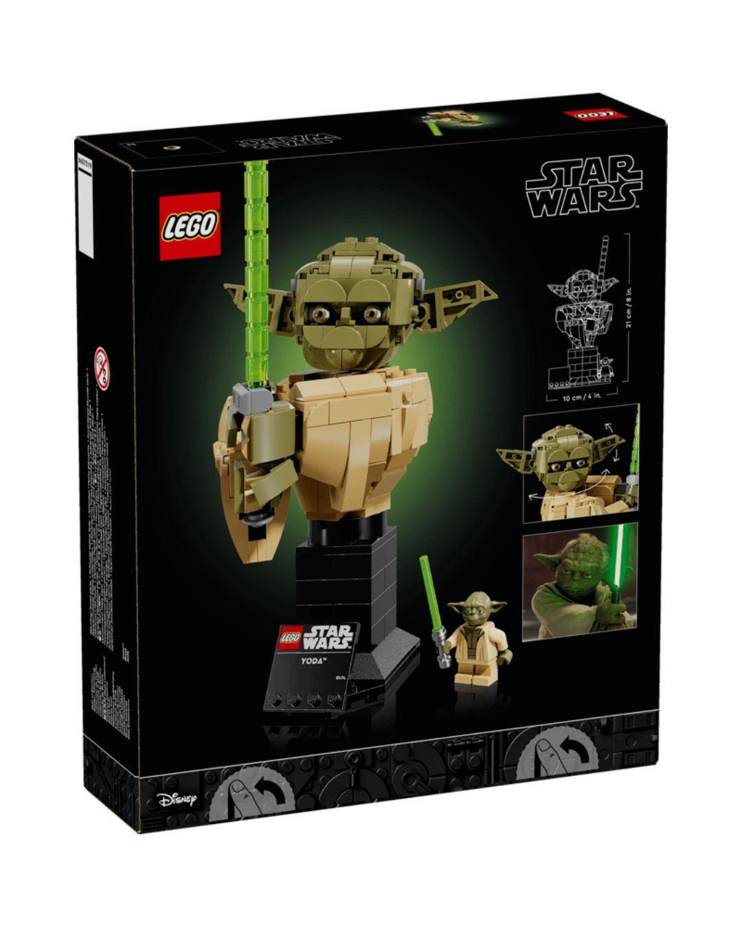 LEGO Star Wars Yoda figure packaging on a white background