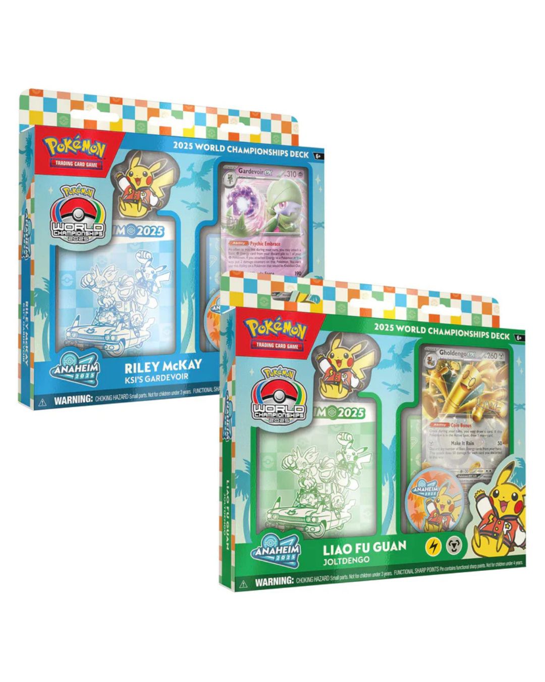 Two Pokemon trading card game packs on a white background