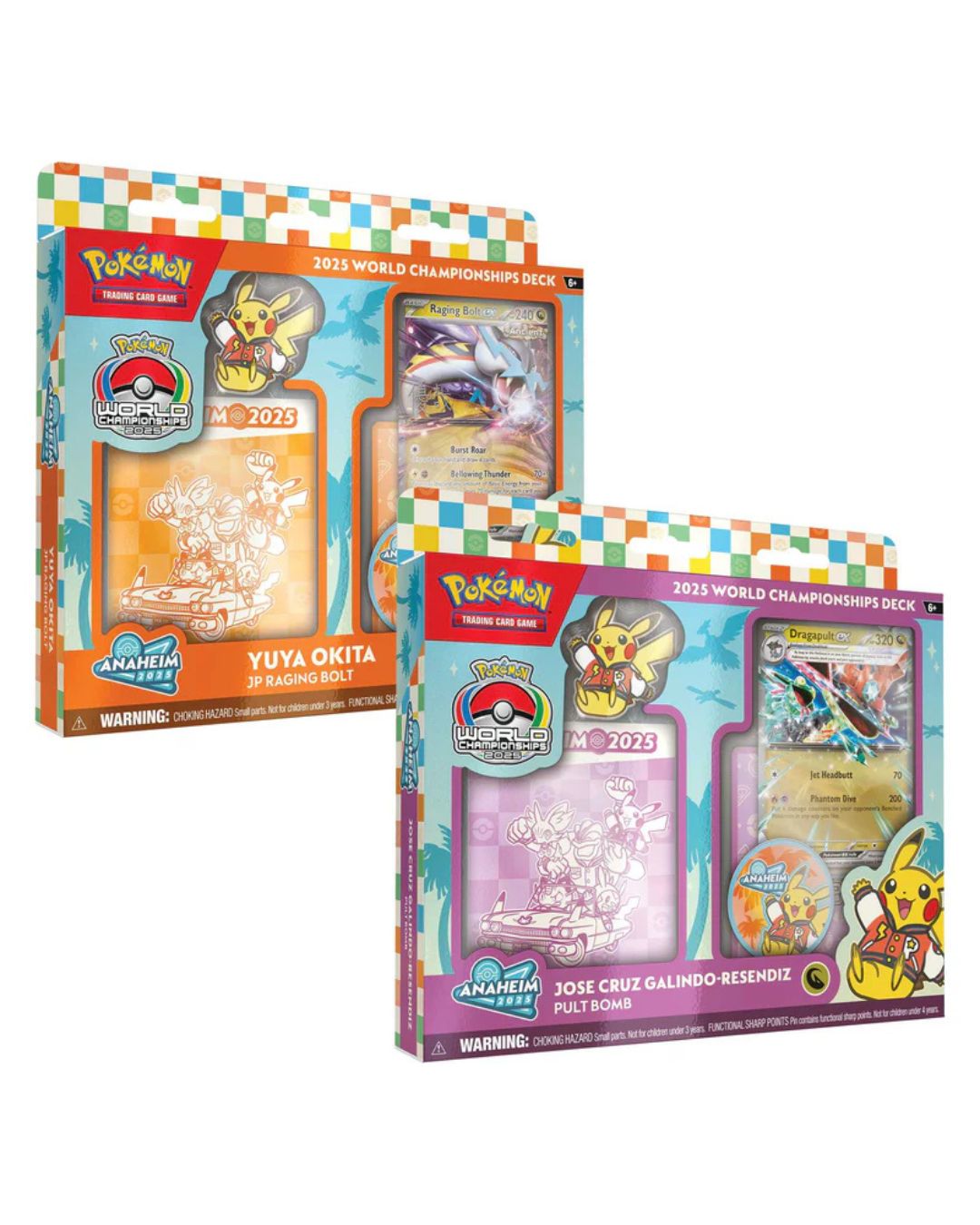Two Pokemon trading card game packs on a white background