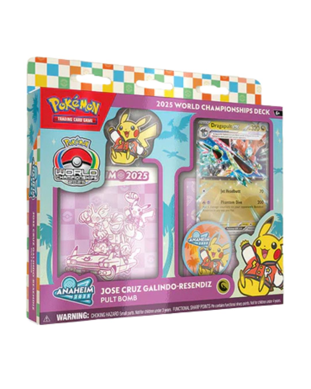Pokémon trading card game packaging with Pikachu illustrations on a white background