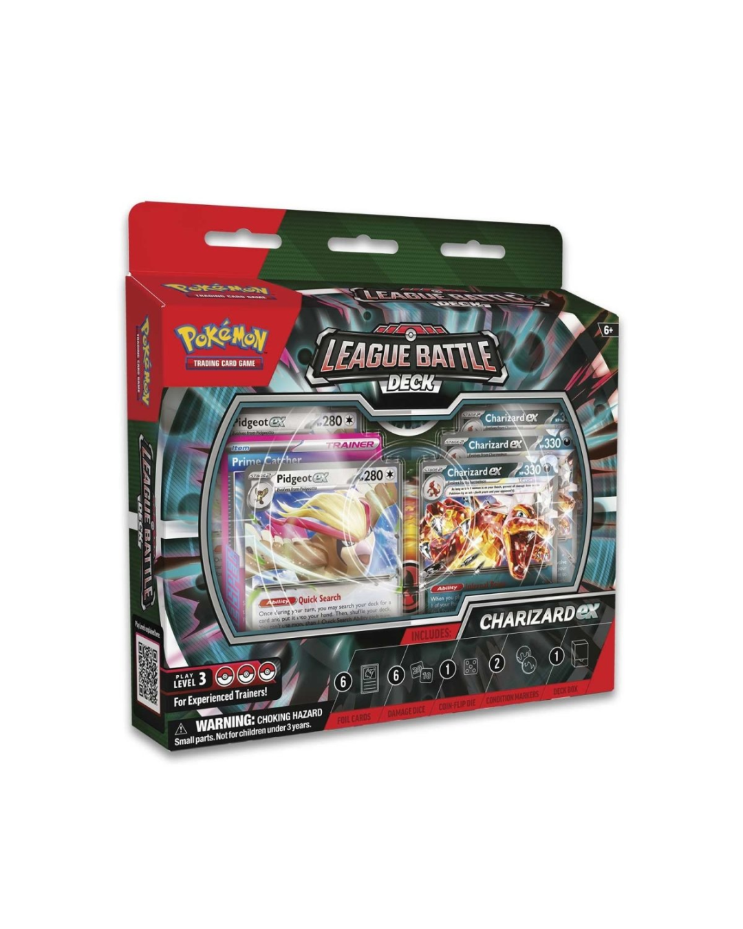 Pokémon League Battle Charizard TCG product box on a plain white background.

