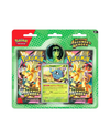Pokémon TCG 'Ascended Heroes' 100-card booster pack pack-in card display card featuring two booster packs and a sample 'Snivy Tangle' card on a green and red blister card.