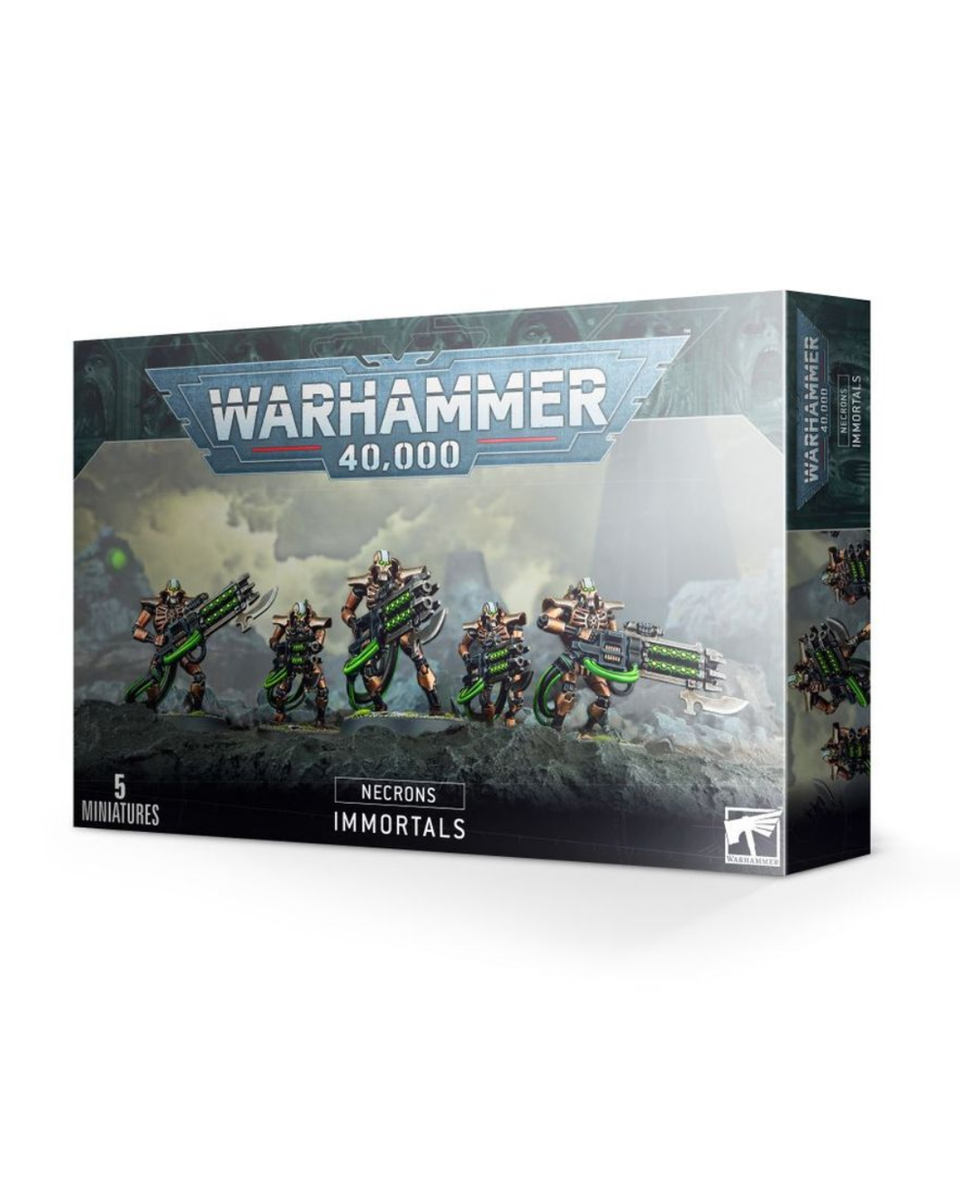 warhammer necron immortals display box in front of a plain white background