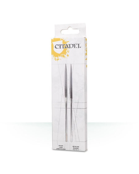A pair of metallic silver needle-like tools in a white retail package with yellow Citadel branding, shown on a clean white background.