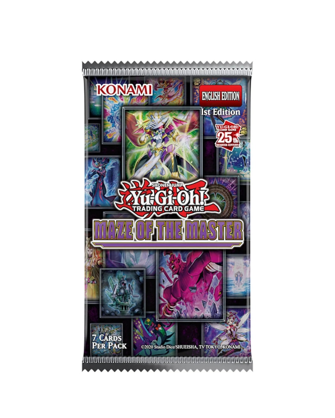 Yu-Gi-Oh! Maze of the Master Trading Card Game Booster Pack, English 1st Edition, featuring 7 cards per pack by Konami