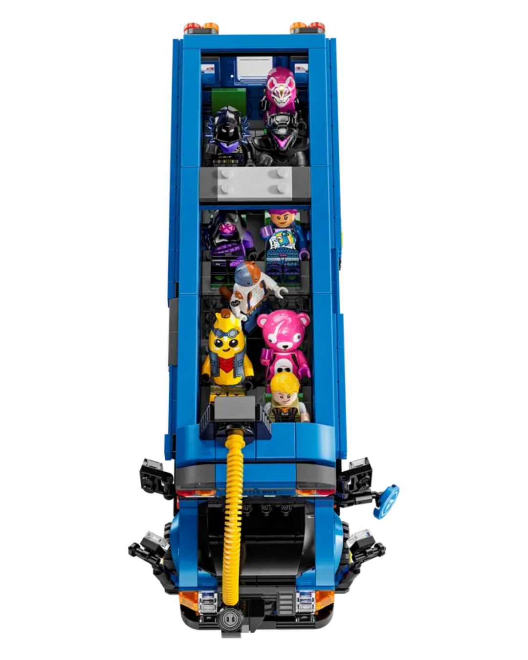 inside of the fortnite bus with multiple mini figures