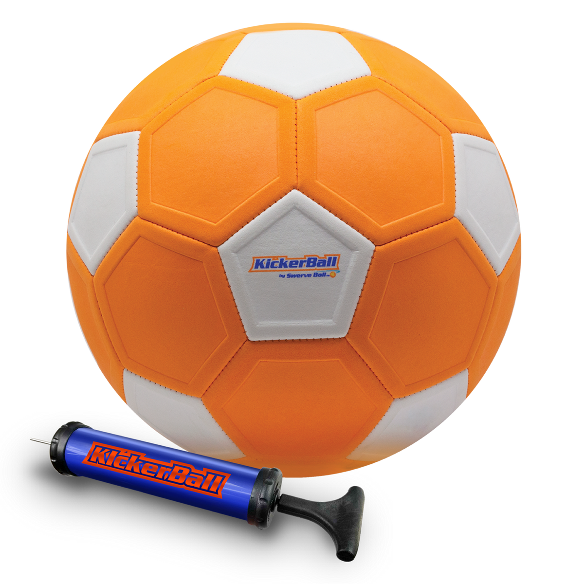 KickerBall Orange size 4 outdoor play ball with aerodynamic panels