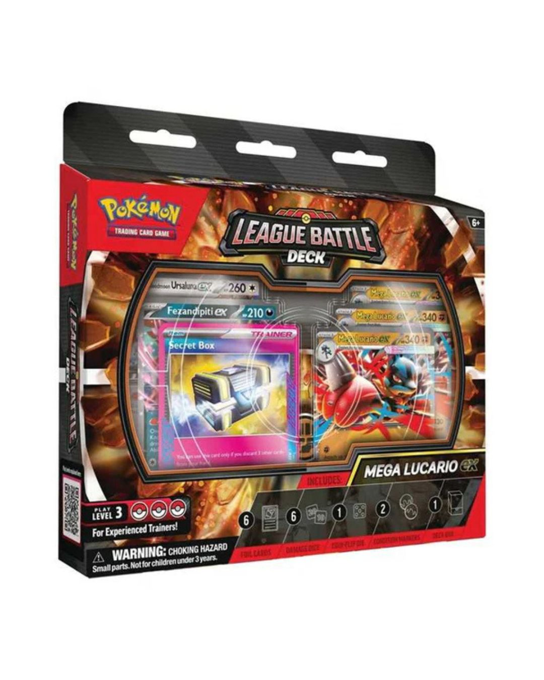 Pokémon League Battle Deck Mega Lucario TCG product box on a plain white background.
