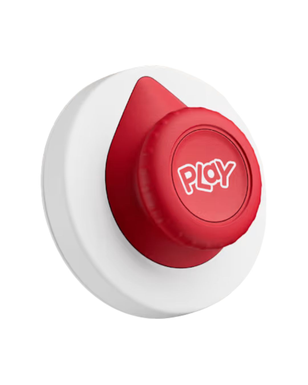 Red and white controller with 'Play' text on a white background
