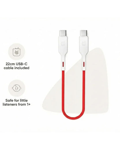 White USB-C cable with a red accent on a white background